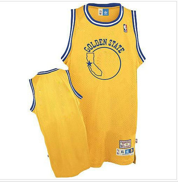 Golden State Warriors Blank Gold Throwback Stitched NBA Jersey