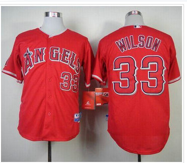 Los Angeles Angels of Anaheim #33 C.J. Wilson Red Cool Base Baseball Jersey