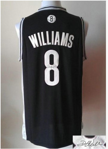 Brooklyn Nets Revolution 30 Autographed #8 Deron Williams Black Stitched NBA Jersey