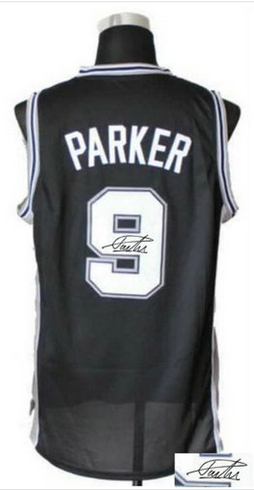 San Antonio Spurs Revolution 30 Autographed #9 Tony Parker Black Stitched NBA Jersey