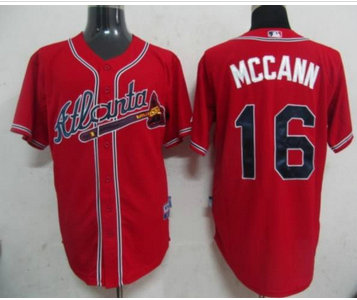 MLB Jerseys Atlanta Braves 16 Mccann Red