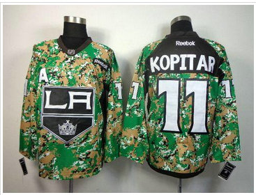 Los Angeles Kings #11 Anze Kopitar Camo Veterans Day Practice NHL Jersey