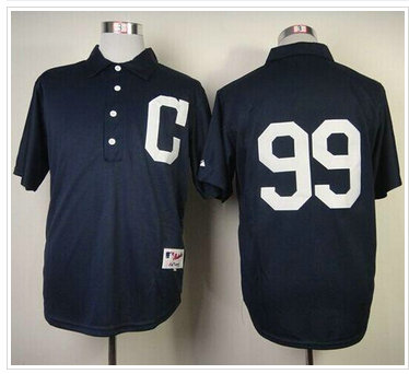 Cleveland Indians #99 Ricky Vaughn Navy Blue 1902 Turn Back The Clock Stitched Baseball Jersey