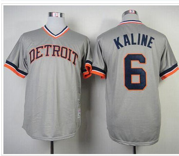 Detroit Tigers Mitchell And Ness 1984 #6 Al Kaline Grey Throwback Stitched Baseball Jersey