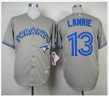 Toronto Blue Jays #13 Brett Lawrie Grey Road Cool Base 2012 Stitched Baseball Jersey