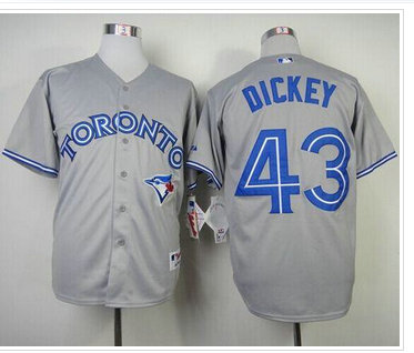 Toronto Blue Jays #43 R.A. Dickey Grey Road Cool Base 2012 Stitched Baseball Jersey