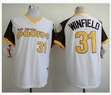San Diego Padres #31 Dave Winfield White 1978 Turn Back The Clock Stitched Baseball Jersey