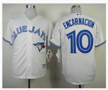 Toronto Blue Jays #10 Edwin Encarnacion White Alternate Stitched Baseball Jersey
