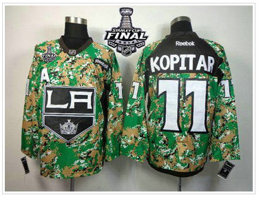 Los Angeles Kings #11 Anze Kopitar Camo Veterans Day Practice 2014 Stanley Cup Finals Stitched NHL Jersey Los Angeles Kings #11 Anze Kopitar Camo Veterans Day Practice 2014 Stanley Cup Finals Stitched NHL Jersey