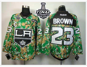 Los Angeles Kings #23 Dustin Brown Camo Veterans Day Practice 2014 Stanley Cup Finals Stitched NHL Jersey Los Angeles Kings #23 Dustin Brown Camo Veterans Day Practice 2014 Stanley Cup Finals Stitched NHL Jersey