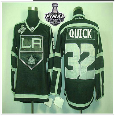 Los Angeles Kings #32 Jonathan Quick Black Ice 2014 Stanley Cup Finals Stitched NHL Jersey