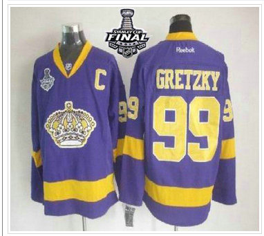 Los Angeles Kings #99 Wayne Gretzky Purple 2014 Stanley Cup Finals Stitched NHL Jersey