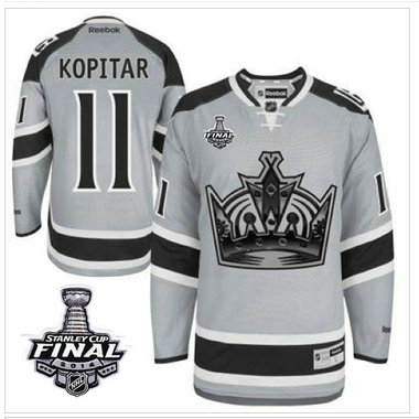 Los Angeles Kings #11 Anze Kopitar Grey 2014 Stadium Series Stanley Cup Finals Stitched NHL Jersey