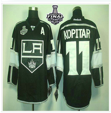 Los Angeles Kings #11 Anze Kopitar Black Home 2014 Stanley Cup Finals Stitched NHL Jersey