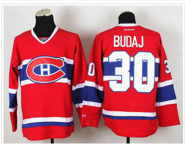 Montreal Canadiens #30 Peter Budaj Red Stitched NHL Jersey