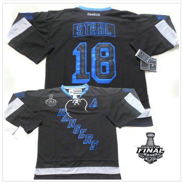 New York Rangers #18 Marc Staal Black Ice With 2014 Stanley Cup Finals Stitched NHL Jersey
