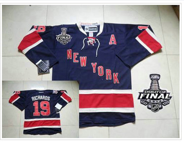 New York Rangers #19 Brad Richards Dark Blue 85TH Anniversary Third With 2014 Stanley Cup Finals Stitched NHL Jersey