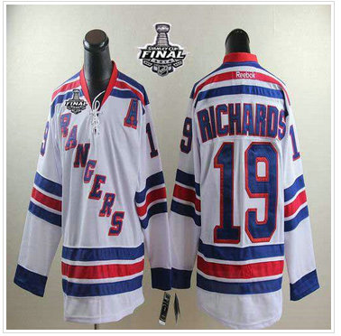 New York Rangers #19 Brad Richards White Road With 2014 Stanley Cup Finals Stitched NHL Jersey