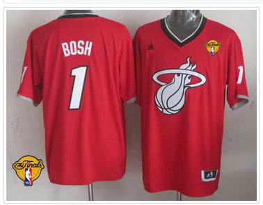Miami Heat #1 Chris Bosh Red 2013 Christmas Day Swingman Finals Patch Stitched NBA Jersey