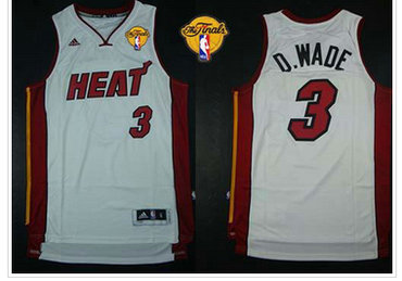 Miami Heat #3 Dwyane Wade White Nickname D.WADE Finals Patch Stitched NBA Jersey