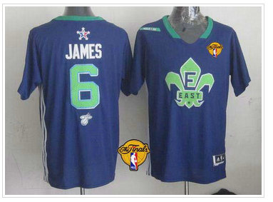 Miami Heat #6 LeBron James Navy Blue 2014 All Star Finals Patch Stitched NBA Jersey