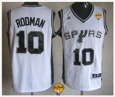 San Antonio Spurs Revolution 30 Spurs #10 Dennis Rodman White Finals Patch Stitched NBA Jersey San Antonio Spurs Revolution 30 Spurs #10 Dennis Rodman White Finals Patch Stitched NBA Jersey