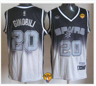 San Antonio Spurs #20 Manu Ginobili Black-Grey Fadeaway Fashion Finals Patch Stitched NBA Jersey San Antonio Spurs #20 Manu Ginobili Black-Grey Fadeaway Fashion Finals Patch Stitched NBA Jersey
