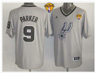 San Antonio Spurs #9 Tony Parker Grey 2013 Christmas Day Swingman Finals Patch Stitched NBA Jersey San Antonio Spurs #9 Tony Parker Grey 2013 Christmas Day Swingman Finals Patch Stitched NBA Jersey