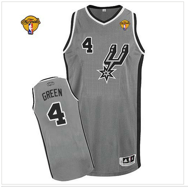 San Antonio Spurs #4 Danny Green Grey Alternate Finals Patch Stitched NBA Jersey