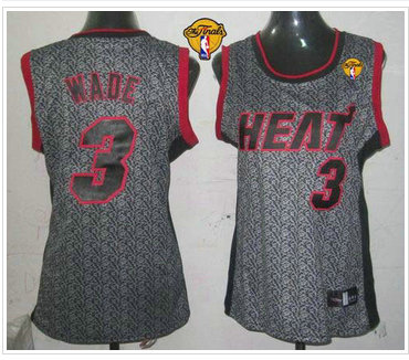 Women NBA Miami Heat #3 Dwyane Wade Grey With Finals Patch Static Fashion Stitched NBA Jersey Women NBA Miami Heat #3 Dwyane Wade Grey With Finals Patch Static Fashion Stitched NBA Jersey