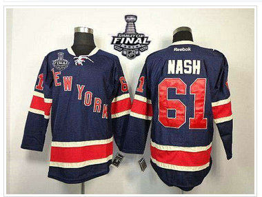 New York Rangers #61 Rick Nash Dark Blue Third With 2014 Stanley Cup Finals NHL Jersey