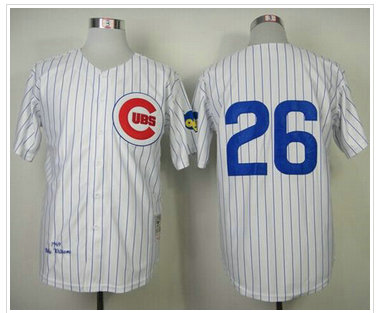 Chicago Cubs #26 Billy Williams White Mitchell and Ness 1969 Throwback Baseball Jersey