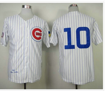 Chicago Cubs #10 Ron Santo White Mitchell and Ness 1969 Throwback Baseball Jersey