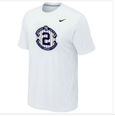 New Derek Jeter New York Yankees Official Final Season Commemorative Logo T-Shirt White