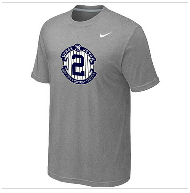New Derek Jeter New York Yankees Official Final Season Commemorative Logo T-Shirt Light Grey