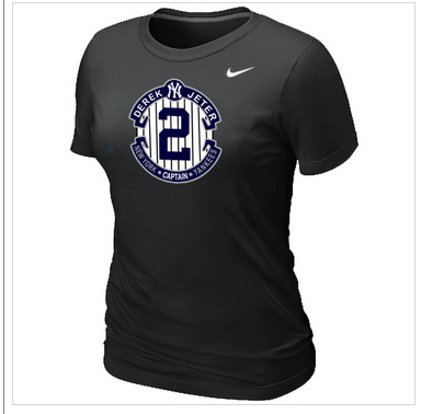New Derek Jeter New York Yankees Official Final Season Commemorative Logo Women's Blended T-Shirt Black