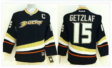 Youth NHL Anaheim Ducks #15 Ryan Getzlaf Black Jersey