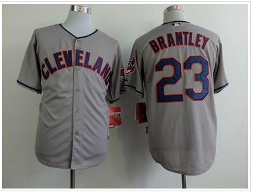 Cleveland Indians #23 Michael Brantley Grey Cool Base Jersey Cleveland Indians #23 Michael Brantley Grey Cool Base Jersey