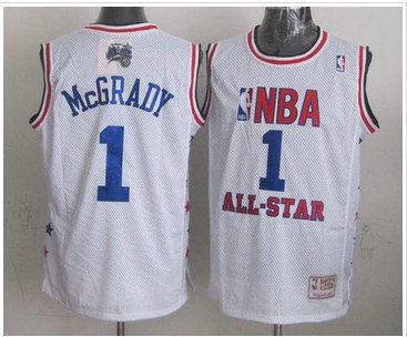 Orlando Magic Mitchell And Ness #1 Tracy Mcgrady White 2003 All Star NBA Jersey