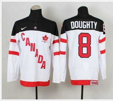 Olympic CA. #8 Drew Doughty White 100th Anniversary Stitched NHL Jersey