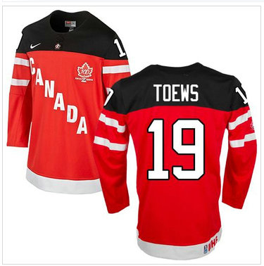 Olympic CA. #19 Jonathan Toews Red 100th Anniversary Stitched NHL Jersey