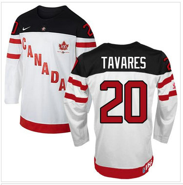 Olympic CA. #20 John Tavares White 100th Anniversary Stitched NHL Jersey