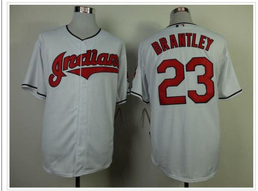 Cleveland Indians #23 Michael Brantley White Cool Base Stitched Baseball Jersey Cleveland Indians #23 Michael Brantley White Cool Base Stitched Baseball Jersey