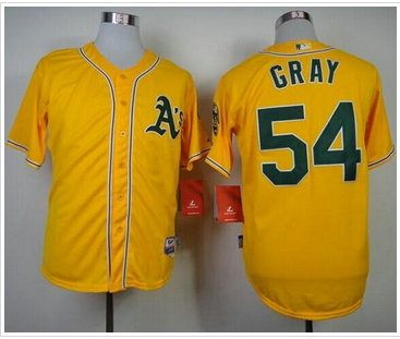 Oakland Athletics #54 Sonny Gray Yellow Cool Base Stitched Baseball Jersey