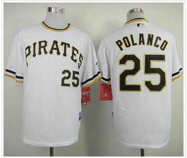 Pittsburgh Pirates #25 Gregory Polanco White Alternate 2 Cool Base Stitched Baseball Jersey