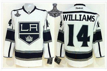 Los Angeles Kings #14 Justin Williams White 2014 Stanley Cup Champions Jersey
