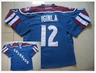 Colorado Avalanche #12 Jarome Iginla Blue Third Stitched NHL Jersey