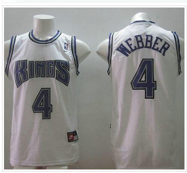 Sacramento Kings #4 Chris Webber White Home Throwback Stitched NBA Jersey
