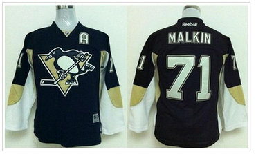 Youth NHL Pittsburgh Penguins #71 Evgeni Malkin Stitched Black Jersey