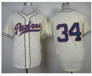 San Diego Padres #34 Rollie Fingers Cream 1948 Turn Back The Clock Baseball Jersey